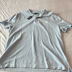 Express Men's Light Blue Polo Shirt